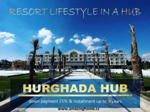 Prodej kompletně dokončený apartmán 3+kk s balkónem v resortu Hub Hurghada i na splátky. 1